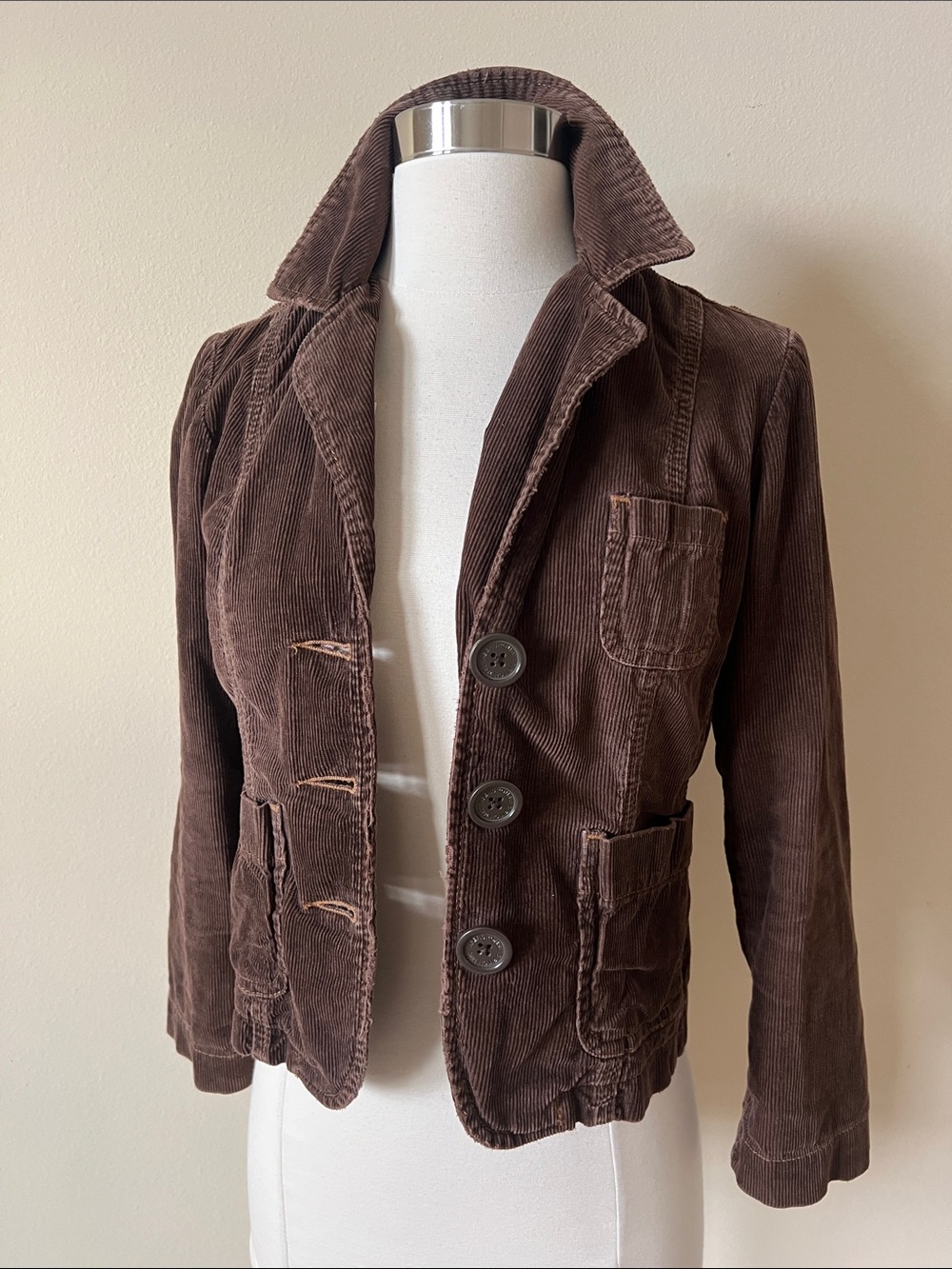 Vintage Abercrombie and Fitch Women's Brown Corduroy Jacket